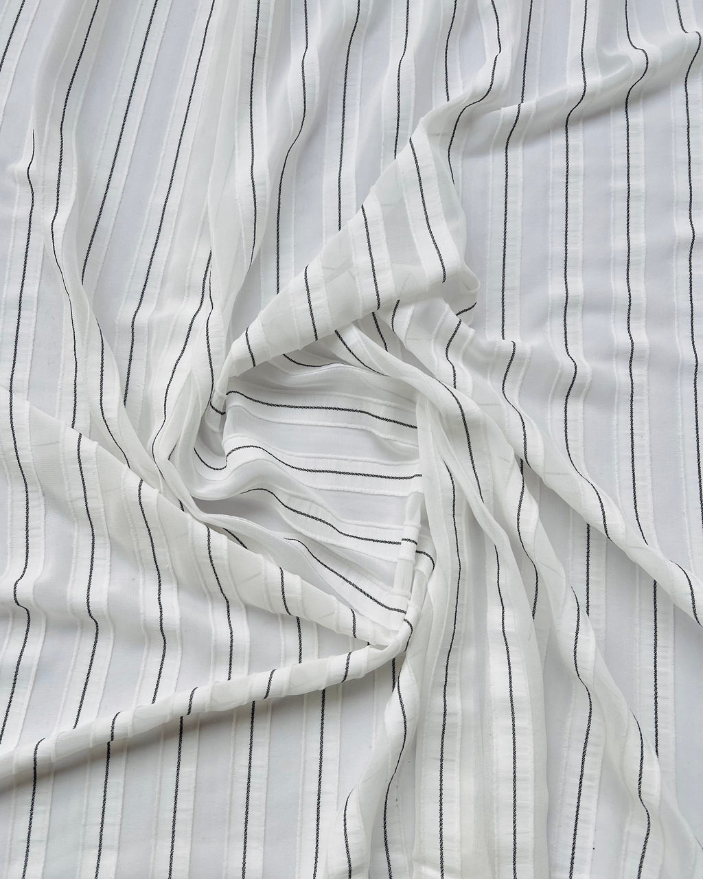 Off White Stripes Chiffon fabric-DP27915