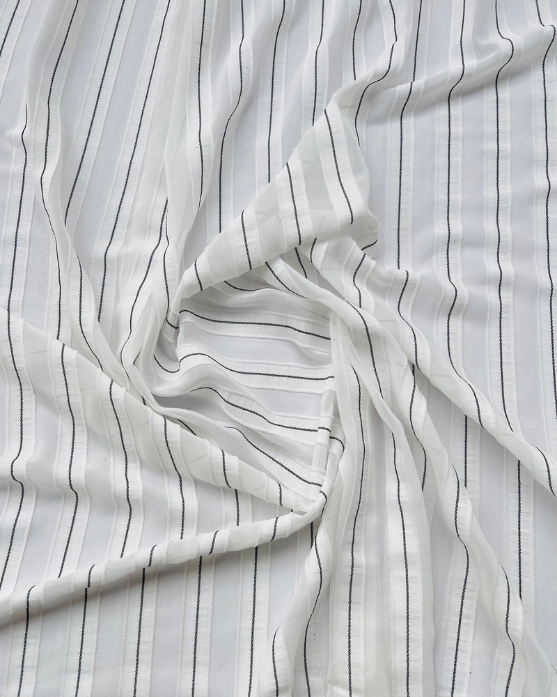 Off White Stripes Chiffon fabric-DP27915